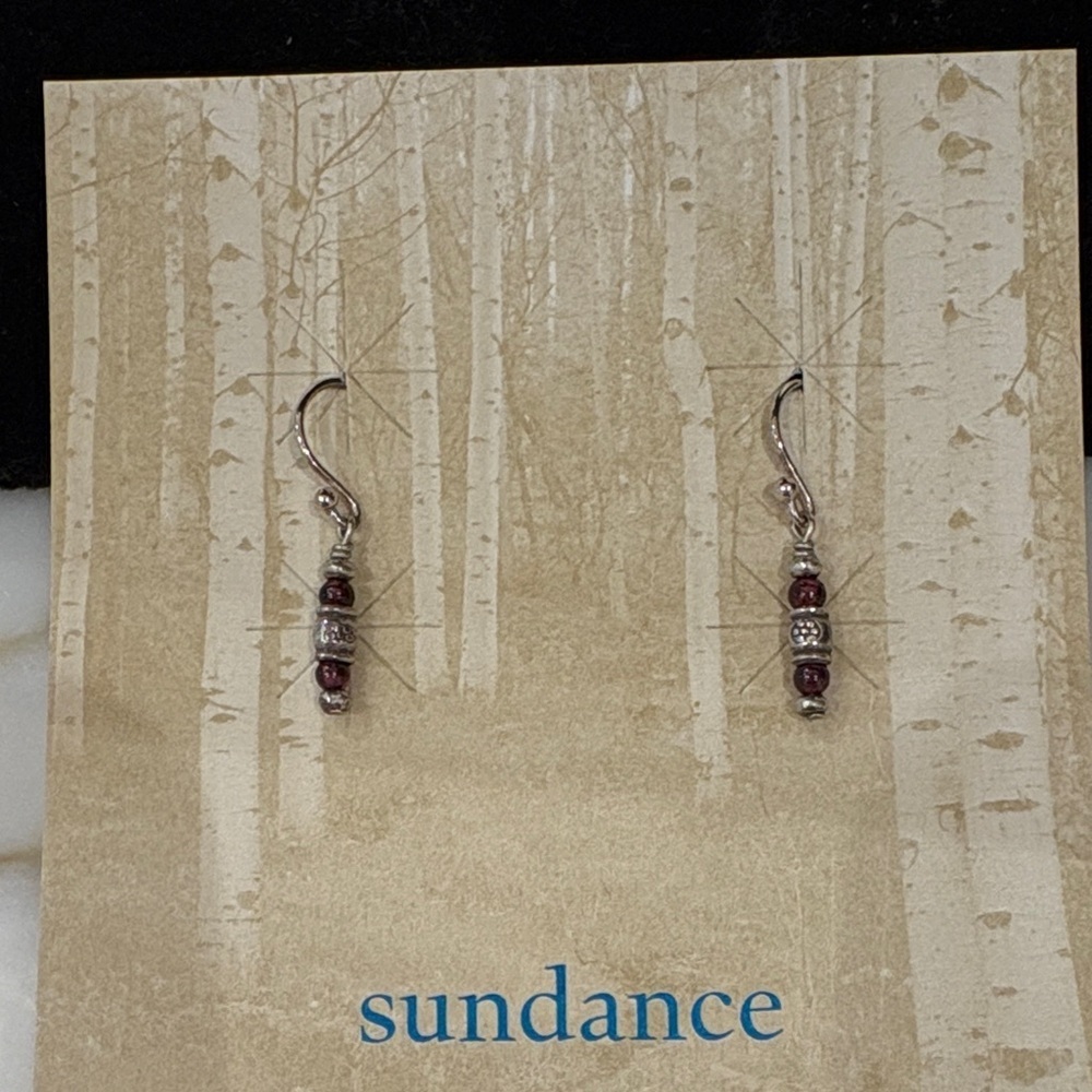 Sundance Catalog Sterling Silver and Garnet Earrings—BEAUTIFUL! Thai Silver-New